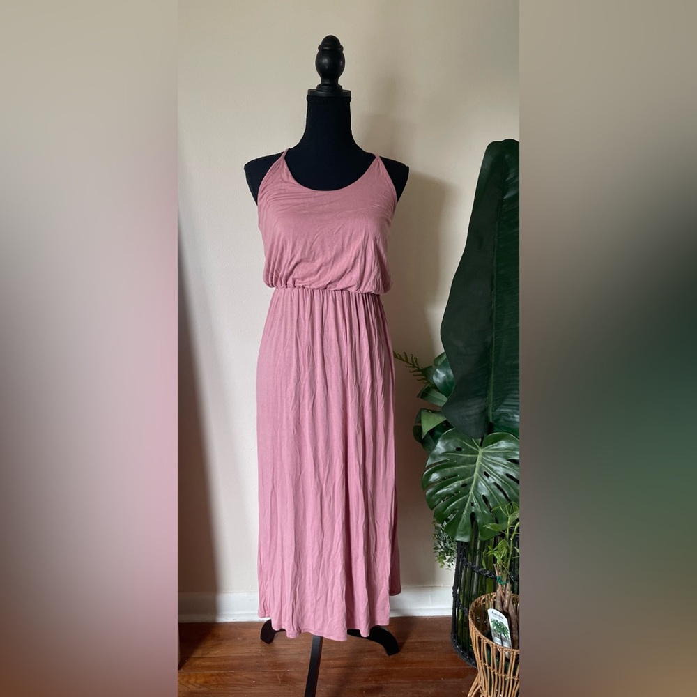 Olivia Rae Pink Maxi Dress with Elastic Waist